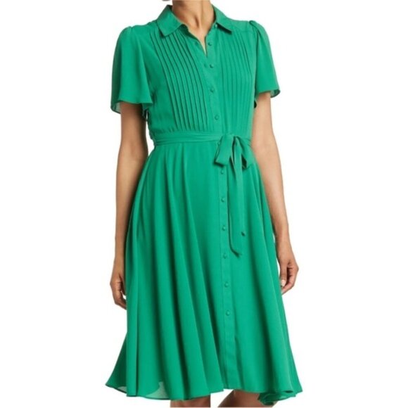 Nanette Lepore Dresses & Skirts - 🆕 NANETTE LEPORE Pintuck Short
Sleeves Shamrock Green Dress Size 8